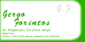 gergo forintos business card